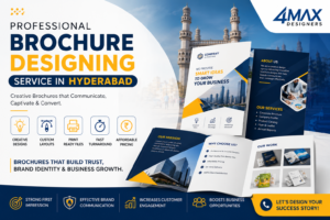 Professional Brochure Designing Service in Hyderabad for corporate brochures, company profiles, product catalogs, flyers, and marketing materials by 4 Max Designers