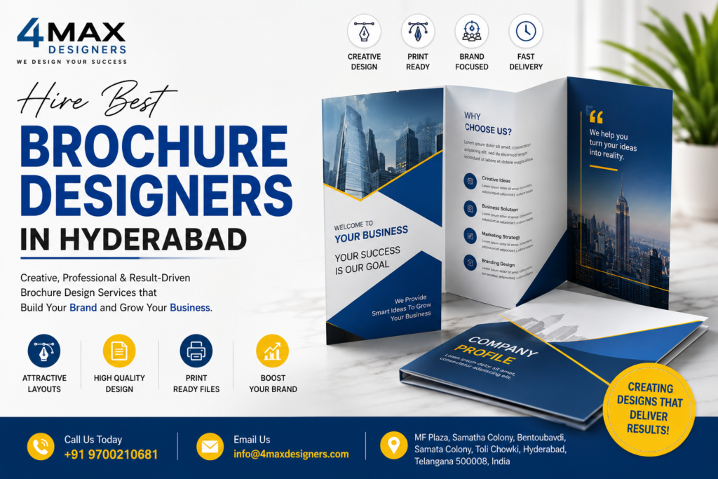 Hire best Brochure Designers in Hyderabad offering corporate brochure design, company profile design, catalog design and creative graphic design services.