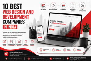 10 Best Web Design and Development Companies in India offering responsive website design, WordPress development, eCommerce websites, UI/UX design, and branding services by 4 Max Designers