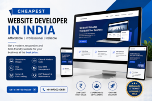 Cheapest Website Developer in India offering affordable, responsive, SEO-friendly website development services by 4 Max Designers