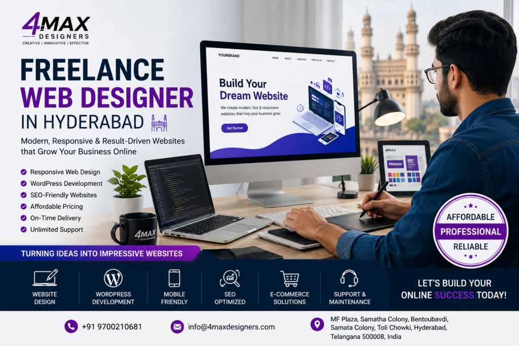 Freelance Web Designer in Hyderabad creating responsive and SEO-friendly business websites