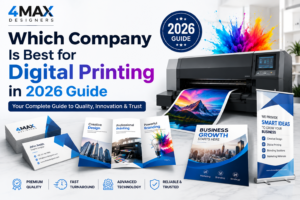 Which company is best for digital printing in 2026 guide featuring premium digital printing services by 4Max Designers in Hyderabad.