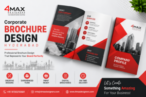 Corporate Brochure Design Hyderabad by 4 Max Designers featuring creative company profile and professional business brochure design services in Hyderabad