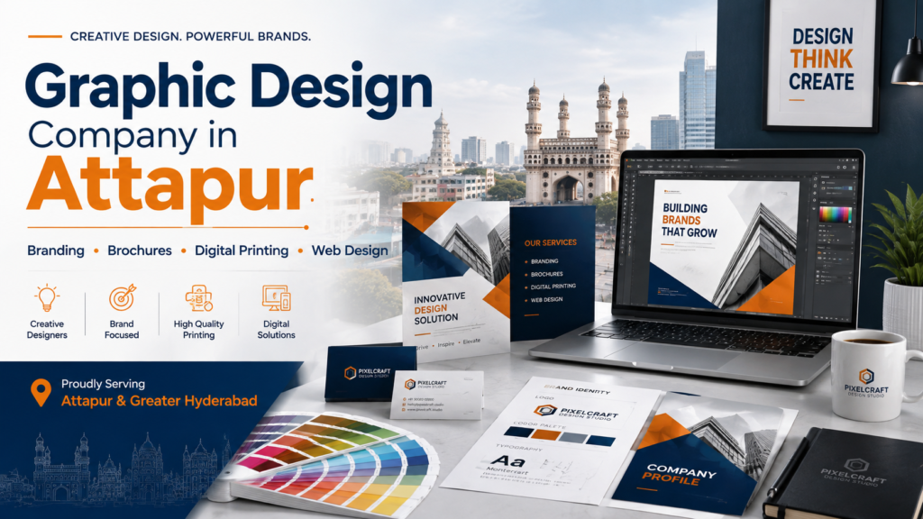 Graphic design company in Attapur offering logo, brochure, branding and digital printing services