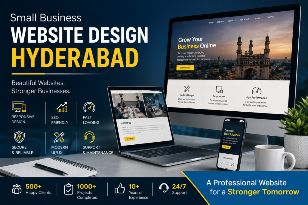 Small business website design Hyderabad by 4 Max Designers featuring responsive website development for local businesses