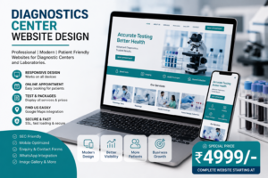 Modern Diagnostics Center Website Design Rs.4999 for pathology laboratories, diagnostic centers, and healthcare clinics by 4 Max Designers