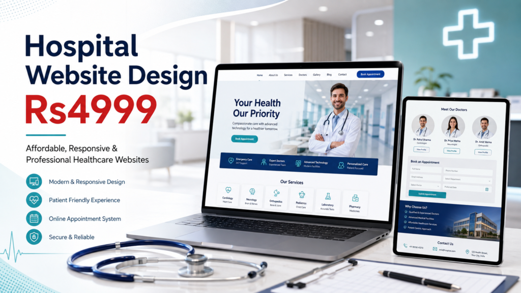 Hospital Website Design Rs4999 for professional responsive healthcare and clinic websites