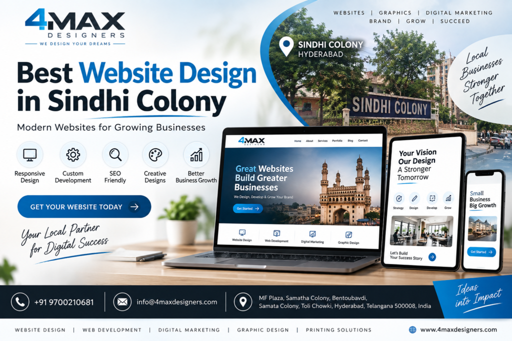 Best Website Design in Sindhi Colony by 4Max Designers Hyderabad
