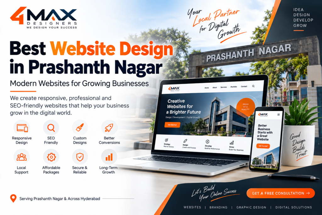 Best Website Design in Prashanth Nagar by 4 Max Designers