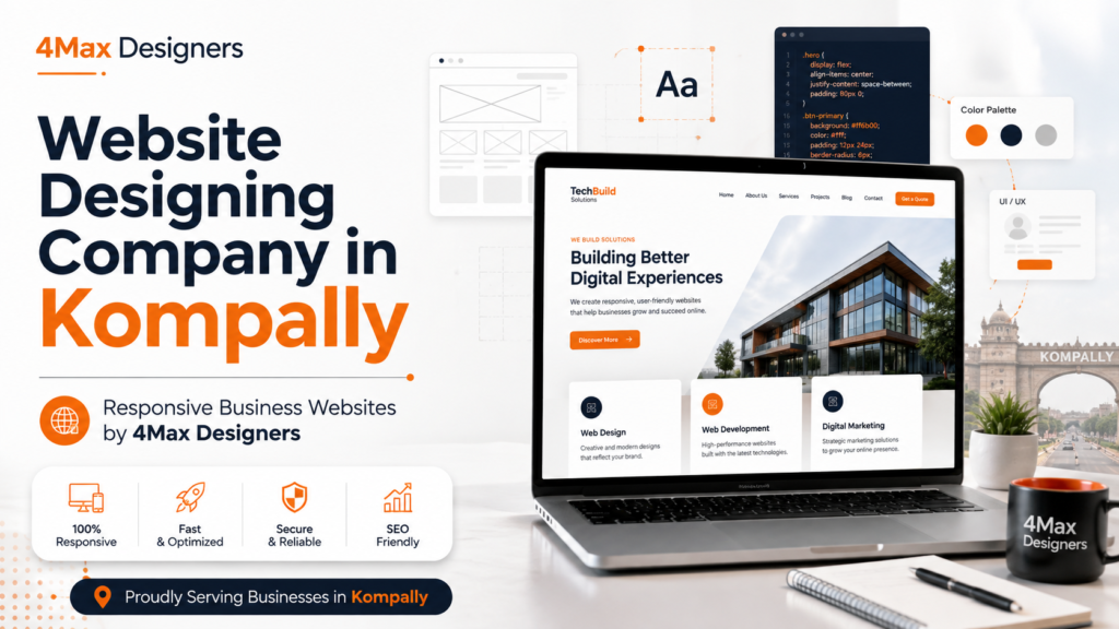 Website Designing Company in Kompally offering professional responsive business website design by 4Max Designers