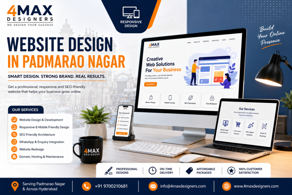 Website Design in Padmarao Nagar by 4Max Designers for professional responsive business websites