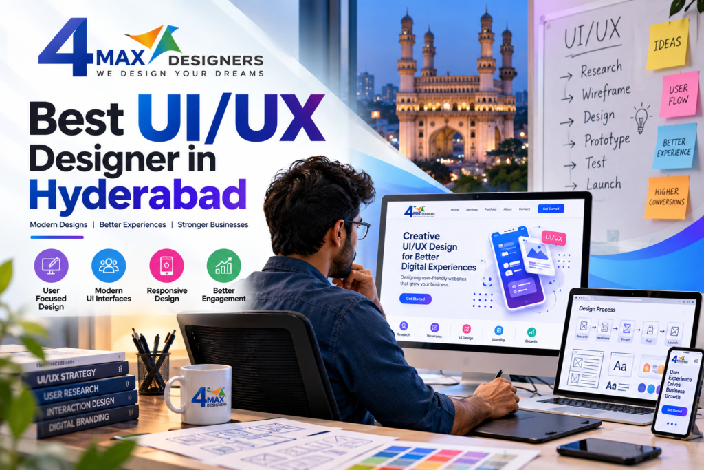 Best UI/UX Designer in Hyderabad for responsive, user-friendly website and digital interface design by 4MAX Designers